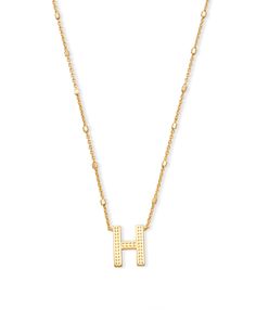 No need to spell it out...The Letter H Pendant Necklace in Gold is sure to be a new favorite. Featuring your initial, or your bestie's, or your crush's (we won't tell), wear a personalized reminder designed with our signature etched detail. H Necklace Initial, H Necklace, Initial Necklaces, Sold Out Sign, Kendra Scott Necklace, Letter Pendant Necklace, Letter H, Pendant Necklace Gold, Letter Pendants