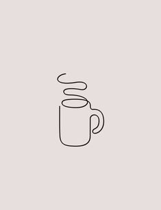 a line drawing of a coffee cup