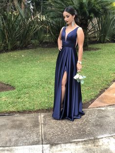 Blue A Line Prom Dress, Style Party Dress, Bridesmaid Dresses Under 100, Iconic Outfits, Custom Made Dress, A Line Prom Dress, Navy Blue Bridesmaid Dresses, Fiesta Outfit, Prom Dress Evening