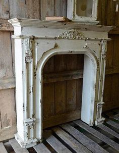 an old fireplace has been painted white and is being displayed on the instagram page