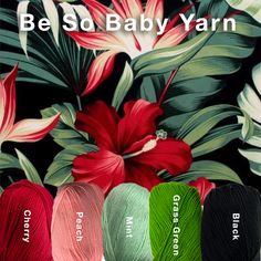 three balls of yarn in different colors and sizes with the text be so baby yarn