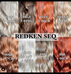 Redken shades EQ Redken Color Formulas, Redken Toner, Matrix Hair Color, Hair Stylist Tips, Blonde Toner, Matrix Hair, Redken Hair Color, Colour Guide, Redken Hair Products