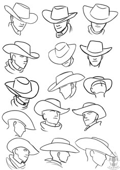 the different types of hats that are used in cowboy costumes and headgear for men