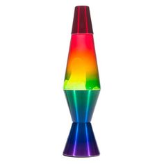 a multicolored vase sitting on top of a white table