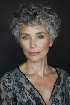 Curly Silver Hair, Short Curly Hairstyles For Women, Grey Hair Over 50, Grey Curly Hair, Grey Hair Inspiration, Curly Hair Photos, Short Curly Haircuts, Short Grey Hair, Haircuts For Curly Hair