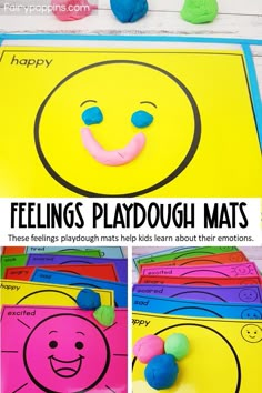 the feelings playdough mats are fun for kids to make and use with their hands