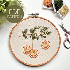 Dried Orange Slices winter PDF Embroidery Pattern  **This listing is for a digital file only. No physical item will be sent to you. After your purchase you will receive an email with the PDF file to download. You will need to be able to read PDF files on your computer and print the pattern out. This 12 page PDF file will include: - Materials list - 6" pattern design - Pattern transfer instructions - Stitch and DMC color guide  - Stitch diagrams/instructions - Step by step instructions with photo Handmade Felt Ornament, Beginner Embroidery, Orange Christmas, Dried Orange Slices, Basic Embroidery Stitches, Embroidery For Beginners, Orange Slices