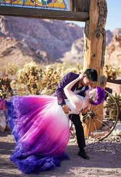 nontraditional colorful wedding dress dip dye ombre pink purple blue Dip Dye Wedding Dress, Dye Wedding Dress, Rainbow Wedding Dress, Ombre Wedding Dress, Bodice Wedding Dress, Galaxy Wedding, Tulle Ballgown, Purple Wedding Dress, Ombre Wedding