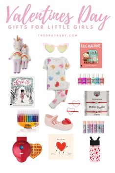 Gift ideas for Valentines day - Valentines gift ideas for kids - Little girls valentines day basket Valentines Gift Ideas For Kids, Valentines Day Pjs, Valentines Day Basket, Baby Valentines, Valentine Gifts For Girls, Valentines Day Gift Ideas