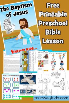 Learn about Jesus' Baptism and John the Baptist. Learn how Jesus pleased God and set an example for us. Introduce the trinity. Includes worksheets, Bible games and activities, coloring sheets, Bible craft and more. Saul To Paul, Jesus Preschool, Jesus Baptised, Bible Lesson For Kids, Paul Bible, God Protects, Trueway Kids, Story Crafts, Daniel And The Lions