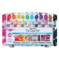 the dye kit contains all different colors