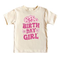 Birthday Girl Cowgirl Shirt, Birthday Western Bodysuit, 1st Birthday Tee, Natural Toddler Birthday Shirt, Pink Cowgirl Birthday Outfit Kids 🌸 Soft & Lightweight Material - Graphic tees for women are made from a soft, lightweight, and stretchy fabric that provides a familiar and comfortable feel. You'll love wearing it all day long. 🌸 GREAT GIFT:  Good choice as a gift for your mom, sister, your wife or anyone you want to send a gift.  🌸 Wash: Recommended machine/hand wash and wash inside out Pink T-shirt For Birthday, Western Bodysuit, Cowgirl Birthday Shirt, Pink Cowgirl Birthday, Cowgirl Birthday Outfit, Toddler Cowgirl, Horse Birthday, Cowgirl Birthday, Pink Cowgirl