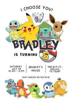 the pokemon birthday party is going on