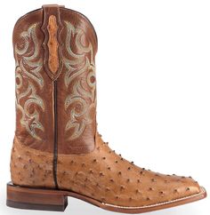 Justin Men's Cognac Waxy Full Quill Ostrich Cowboy Boots - Wide Square Toe , Cognac Boots Wide, Mens Cowboy, Mens Cowboy Boots, Wide Boots, Stitching Leather, Leather Pulls, Western Boots, Cognac, Cowboy Boots