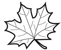 a black and white drawing of a maple leaf