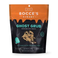 a bag of dog treats with ghost gums