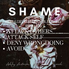 a poster with flowers on it that says shame