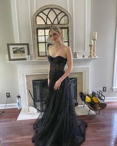 Black Prom Dress Lace, Prom Dress Strapless, Black Lace Formal Dress, Uzun Boy, Long Black Evening Dress, Prom Dress Lace, Tulle Long Prom Dress, Strapless Prom Dress, Corset Dress Prom