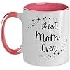 a red and white coffee mug with the words best mom ever