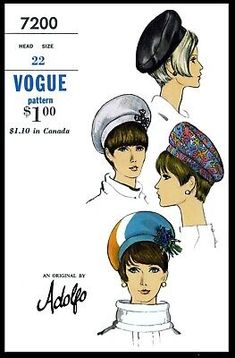 Vogue # 7200 Designer ADOLFO BERET Hat Cap Fabric Sewing Pattern Chemo Alopecia | eBay Beret Hat Pattern, Idda Van Munster, Beret Pattern, Vogue Vintage, Origami Fashion, Fabric Sewing Patterns, Hat Patterns To Sew, Pattern Simple, Patterns Design