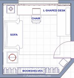 the floor plan for a small bedroom