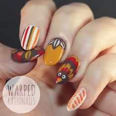 warpedrationails: Thanksgiving Nails! Beginner Nail Designs, Mani Ideas