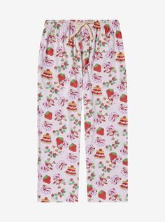 Cozy up in fruity fashion with these Strawberry Shortcake-inspired sleep pants! Featuring an allover print of Strawberry Shortcake  strawberries  and desserts  these pants include a button fly  elastic drawstring waistband  and pockets  the perfect choice for your next movie night  sleepover  and beyond.A BoxLunch Exclusive!95% polyester; 5% spandexListed in women's plus sizesWash cold with like colors; dry lowDo not iron over printMay shrink in washImported Shortcake Strawberries, Movie Night Sleepover, Fruity Fashion, Your Next Movie, Mens Sleepwear, Sleep Pants, Big And Tall Outfits, Dress With Cardigan, Strawberry Shortcake