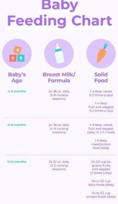 the baby feeding chart is shown in purple