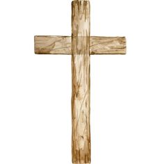 a wooden cross on a white background