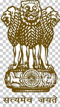 the emblem of india with an elephant and lion on it's head transparent background