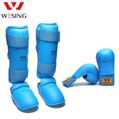 the blue boxing gear is ready to be used