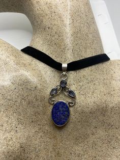 Gorgeous and delicate hand made silver and necklace Genuine lapis LOW CONTENT SILVER NOT 925 Hangs on a velvet ribbon can be on a chain. All jewelry is shipped in a nice gift box. Check out our over a THOUSAND great reviews Ribbon Choker Necklace, Black Velvet Ribbon, Choker Black, Ribbon Necklace, Heart Choker, Real Turquoise, Black Choker, Native American Fashion, Blue Lapis