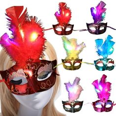 Description: Introducing our halloween masque, the perfect accessory to elevate your costume game! With an adjustable strap design, it is suitable for different head circumferences, ensuring a comfortable fit for everyone. Some styles of this product even feature an LED light-emitting design, making it truly eye-catching and unique. The masque is beautifully decorated with feathers and flowers, adding a delicate touch to your ensemble. Its smooth lines and absence of burrs guarantee a comfortabl Christmas Masquerade, Face Masque, Halloween Favors, Halloween Party Supplies, Gold Powder, Game Costumes, Masquerade Party, S K, Birthday Celebrations