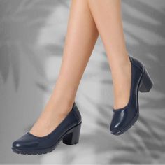 These Heeled Pumps Are Super Supportive For All-Day Comfort: When You're On Your Feet For Long Hours. The 2.8-Inch Low Block Heel, Foam Insole And Rounded Toe Adds A Comfortable Boost Of Height And Ease For Being On Your Feet For An Extended Amount Of Time! Size: 6.5 Color: Navy Blue Material: Outside- Faux Leather, Insole- 3 Layers Of Soft Foam And Latex (For Support). Heel: 2.8in Height With Tread To Prevent Slipping - Condition: Nwt (New With Tags), Excellent! * No Rips, Stains Or Tears* Casual Court Shoes With Reinforced High Heel, Blue Slip-on Office Heels, Casual High Heel Court Shoes, Casual Block Heel Office Heels, Casual Block Heels For Office, Casual Medium Width Block Heels For Office, Blue Slip-on Heels For Work, Casual Block Heels With Reinforced Heel And Round Toe, Casual Court Shoes With Block Heel And Reinforced Heel