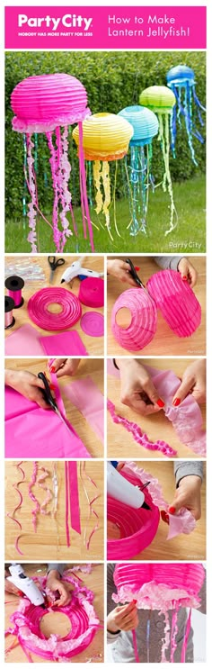 how to make jellyfish decorations with paper plates and streamers