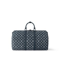 LOUIS VUITTON® - Keepall Bandoulière 50 - Navy Blue Louis Vuitton Gifts, Trunk Bag, Louis Vuitton Keepall, Monogram Bag, Business Bag, Buckle Shoes, Wallet Pouch, Fashion Jewelry Earrings, Wallet Chain