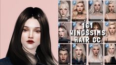 an image of a woman with long hair and many different hairs styles on her face