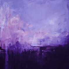 an abstract painting with purple and blue colors