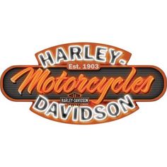 the logo for harley motorcycles davidson, which is located in front of a white background