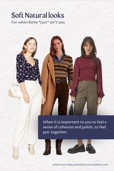 Soft Natural Outfits, Natural Outfits, Kibbe Body Types, Minimal Boho, Academia Style, Statement Sleeves, Warm Autumn