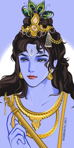 Krishna, Avatar, Anime, Hair, Gold