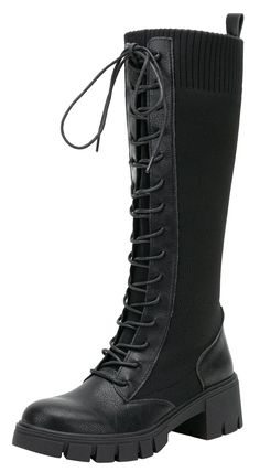 PRICES MAY VARY. Classic black and white fashion women's knee boots are made of knitted fabric with greater elasticity. Lacing and knitted fabrics increase the knee length design of women's boots, and knee high boots look more cool. Tall boots with low chunky heels make walking easier, and it is fashionable to wear knee boots outdoors. Platform knee high boots, TPR rubber sole and soft insole, durable and non slip. Comfortable boots are suitable for various occasions, such as fashion, party, bus Boots For Women Knee High, Heeled Winter Boots, High Rise Boots, Element Oc, Black Boots Knee High, Knee High Boots Platform, Womens Knee Boots, High Boots Platform, Big Reputation