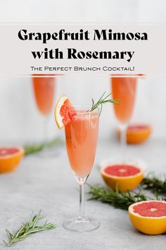 grapefruit mimosa with rosemary the perfect brunch cocktail for summer