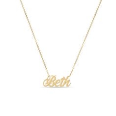 Zoë Chicco 14k Gold Script Letter Custom Name Necklace with Beth Custom Name Necklace In 14k Gold, Custom Name 14k Gold Name Necklace, Classic Nameplate Necklace With Initials, Custom Name 14k Gold Necklace, Classic Custom Name Necklace In Yellow Gold, Classic 14k Gold Custom Name Necklace, Classic Yellow Gold Custom Name Necklace, 14k Gold Nameplate Necklace With Initials, Classic 14k Gold Name Necklace For Personalized Gift