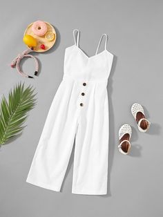 Ropa de Niñas | SHEIN ES Cami Jumpsuit, Dresses Kids Girl, Cute Summer Outfits, Girls Fashion Clothes, Kids Fashion Girl, Teen Fashion Outfits