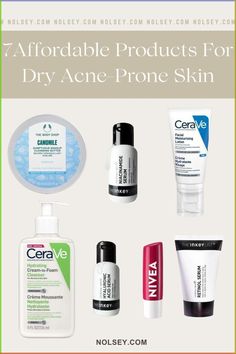 Discover the best affordable skincare products to keep your dry, acne-prone skin hydrated and clear. From gentle cleansers to nourishing serums, these picks will fit perfectly into your skincare routine without breaking the bank. Shop now to transform your skincare routine and achieve healthier, glowing skin. #SkincareRoutine #AffordableBeauty #DrySkinCare #AcneSolutions Acne Prone Skin Care Routine, Dry Acne Prone Skin, Affordable Skincare Products, Cerave Moisturizer, Sensitive Acne Prone Skin, Acne Prone Skin Care, Affordable Skincare, Oil Based Cleanser, Skincare Essentials