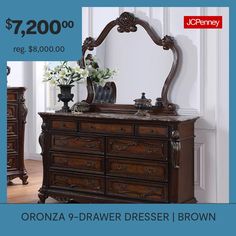 a dresser and mirror are on sale for $ 7, 200 or up to $ 8, 000