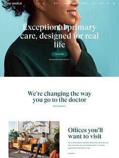 an image of a woman in green shirt with the words exceptional primary care, designed for real life