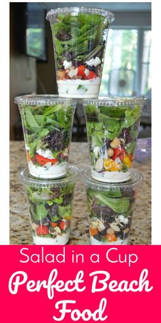 salad in a cup perfect beach food is an easy and healthy lunch for the whole family