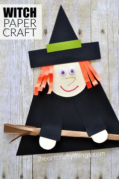 a paper witch craft made out of black paper